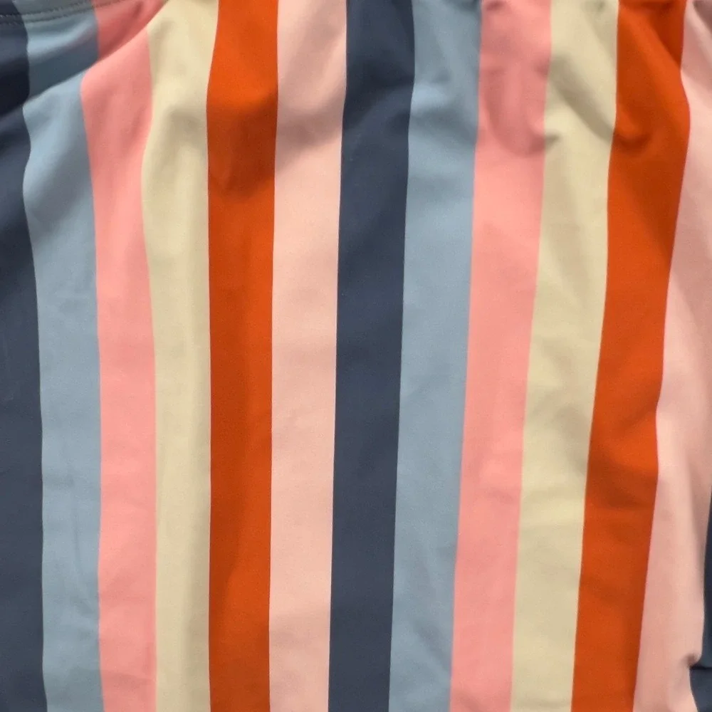Isabel Maternity Ingrid & Isabel XXL Striped Tie Shoulder One Piece Swimsuit NEW